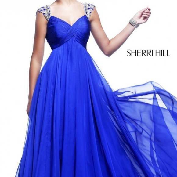 Sherri Hill beautiful gown Blue - Picture 3 of 6
